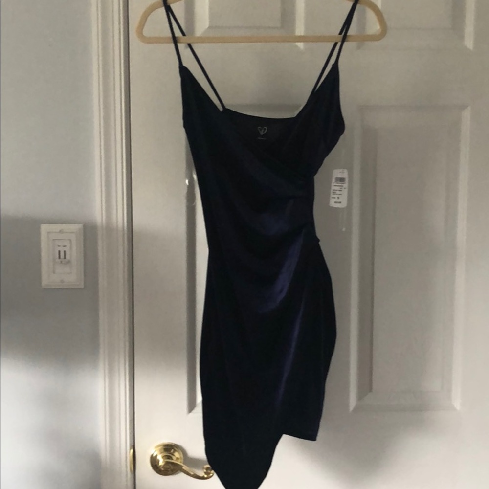 Velvet navy blue dress